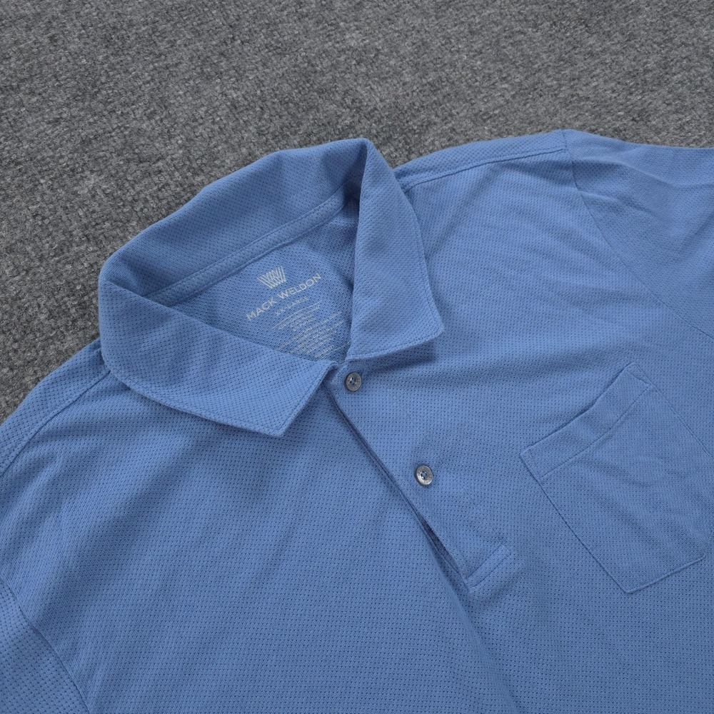 Mack Weldon Polo Shirt Mens 2XL Blue Vesper Stretch Pocket Casual Golf Preppy‎